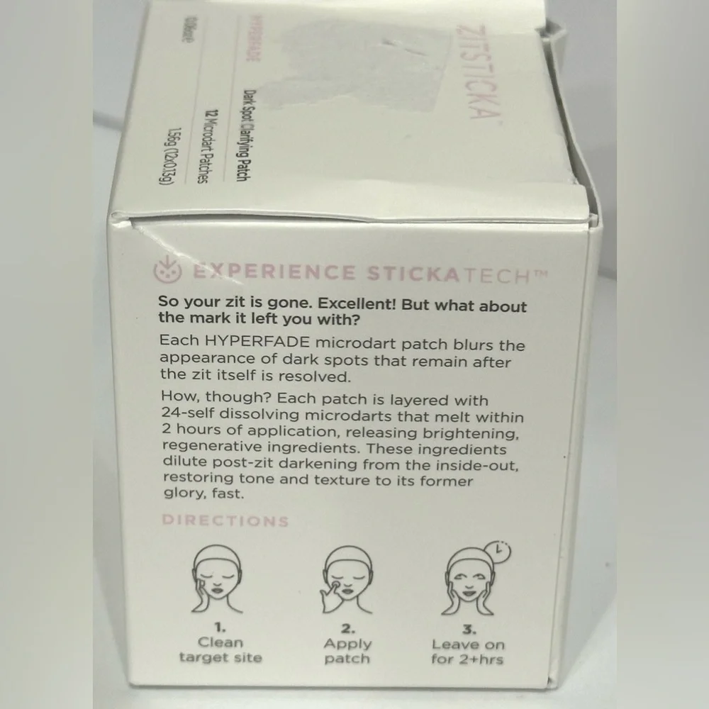 ZitSticka Hyperfade Microdart Pimple Patch, Post-Zit Blemishes, Hydrates 12 Pack